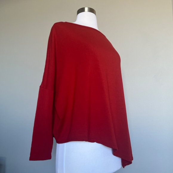 Helmut Lang Long Sleeve Top Asymmetrical Fleece Relaxed Caaual Sweatshirt Top - Picture 8 of 8